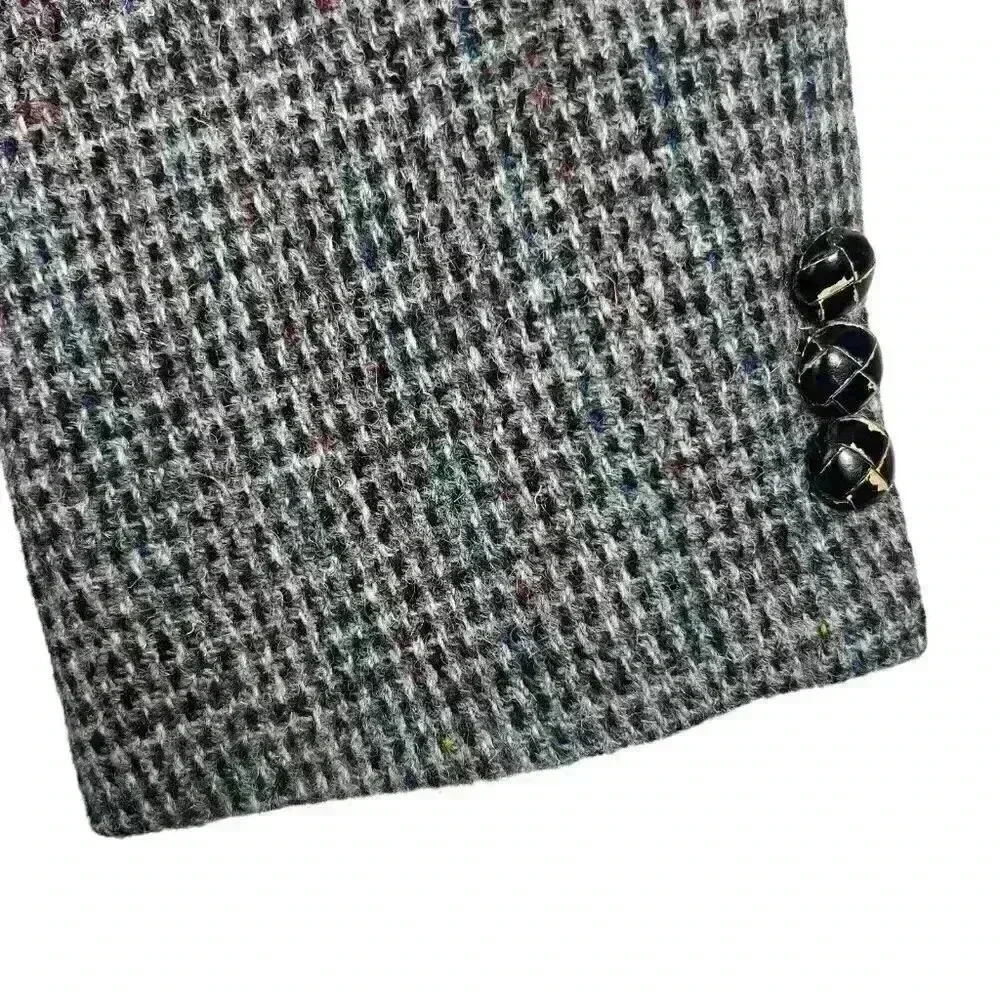 Vintage 44R‎ Classic Harris Tweed 100% Wool Gray Blazer Sport Coat Jacket USA